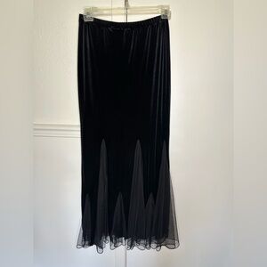 Xscape by BG Joanna Chen Velvet Handkerchief Ruffled Maxi Trumpet Skirt size M